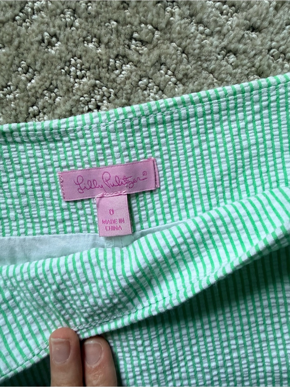 Lilly Pulitzer Mint Green & White Seersucker Scallop Hem Skort – Size 0 - Picture 2 of 5